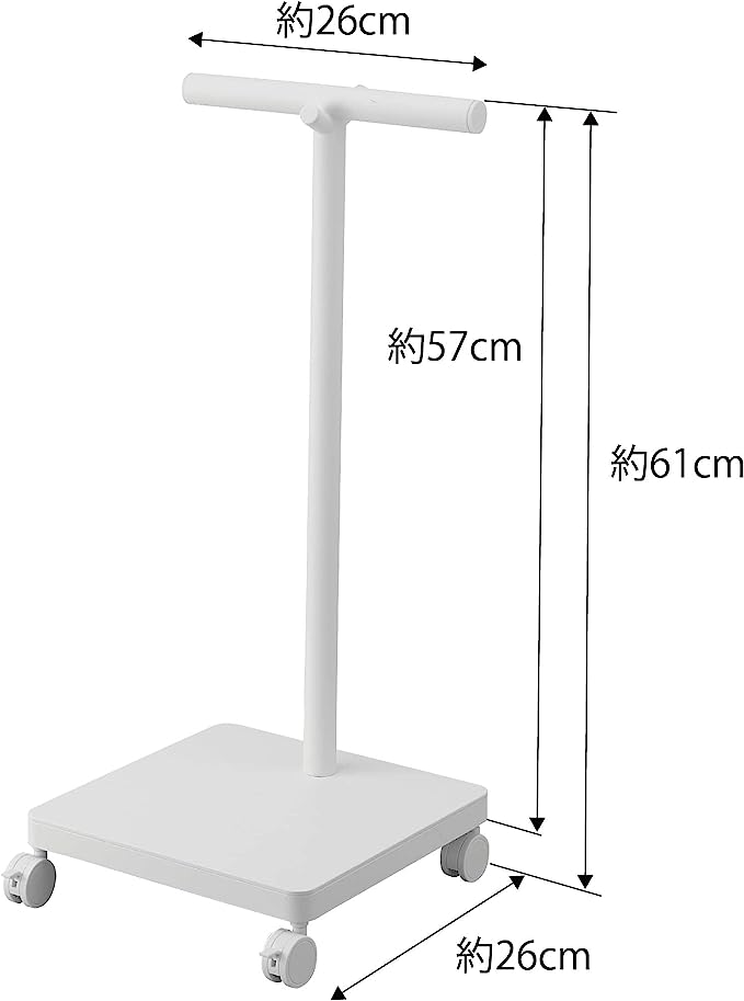 ホワイト 約W26×D26×H61cm（キャスター使用時） 山崎実業(Yamazaki) ランドセル 収納ワゴン ホワイト  約W26×D26×H61cm（キャスター使用時） スマート smart テーブル横 テーブル下 ランドセル収納 5832 ::51846  メルカリShops