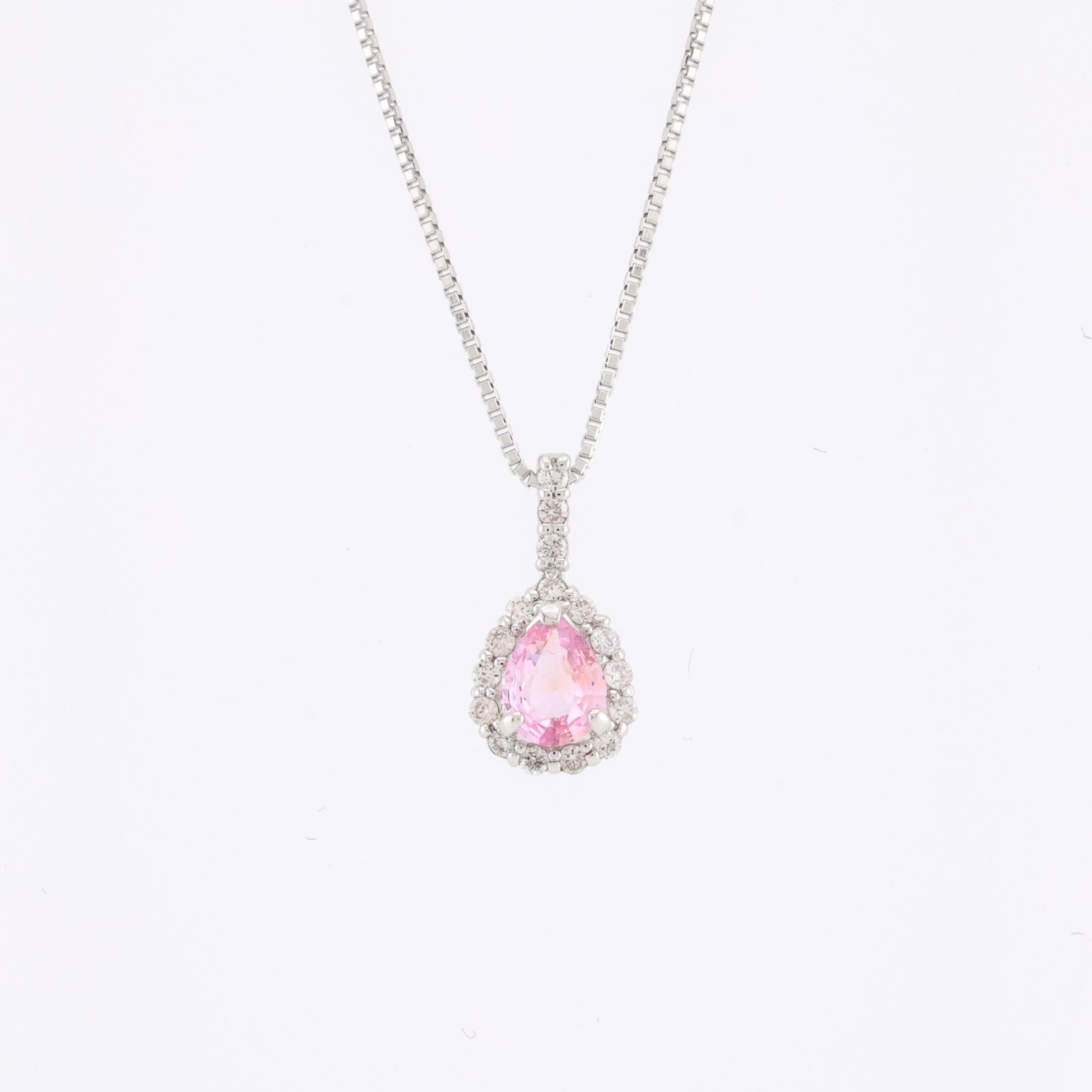 Pt.850 プラチナ パパラチアサファイア 0.249ct ／ ダイヤモンド 0.08  