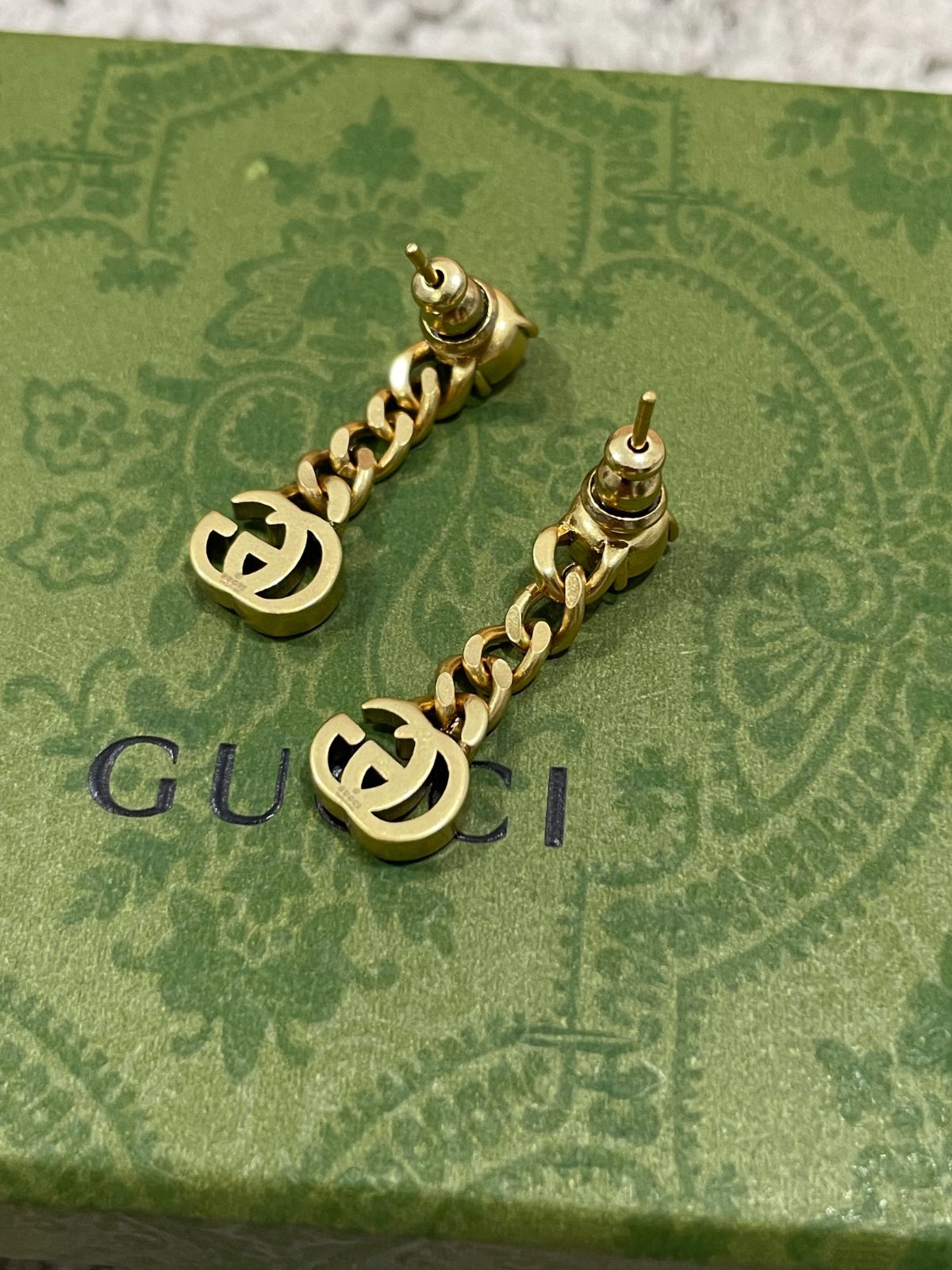 厳選セール⇒ GUCCI グッチ ゴールド クリスタル ダブルG ピアス