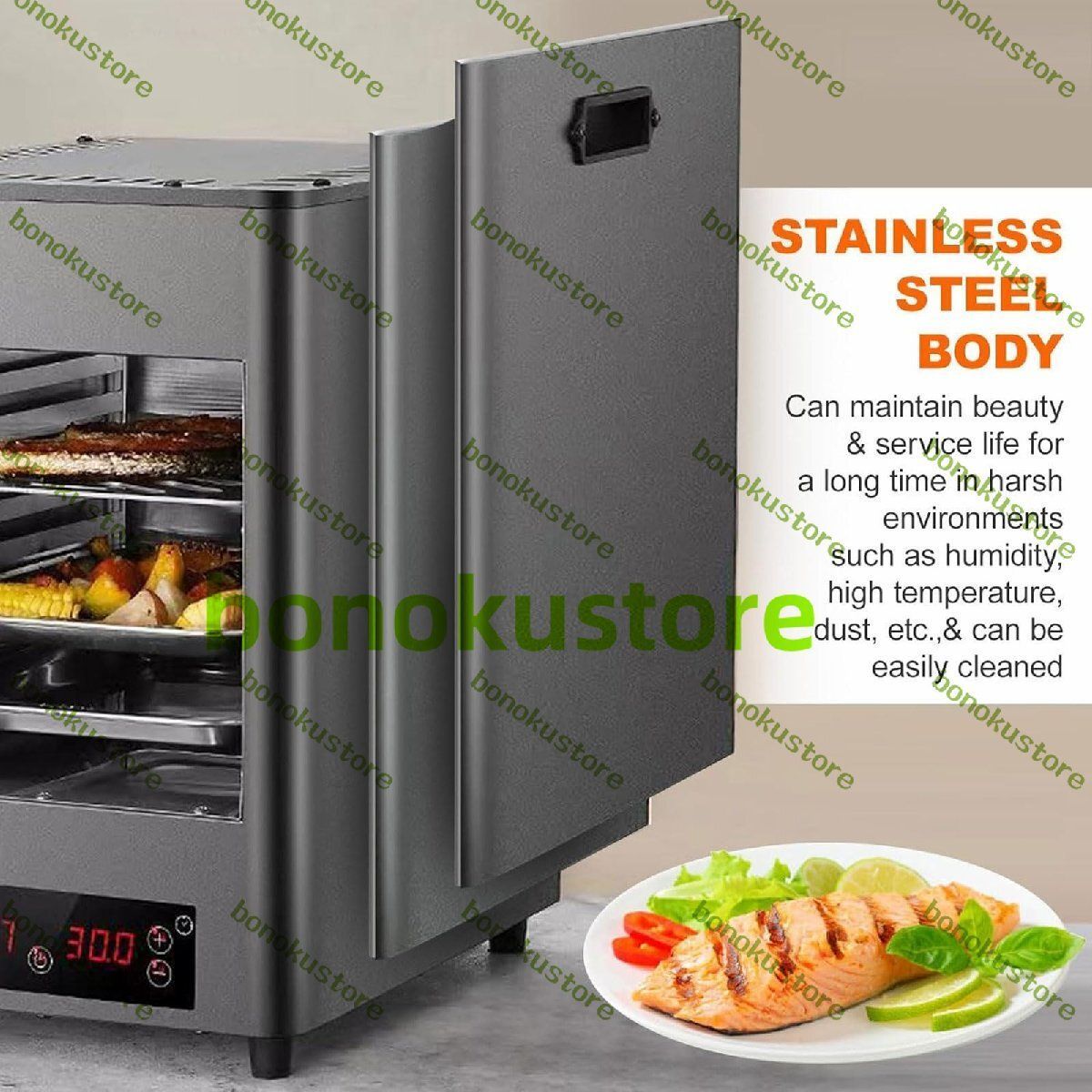 業務用電気ステーキグリル 1700W 8層ポータブル屋内無煙ステーキマシン 温度調節 100?800℃ 牛肉 鶏肉 野菜用 WWW_KANDAIZUMI_COM