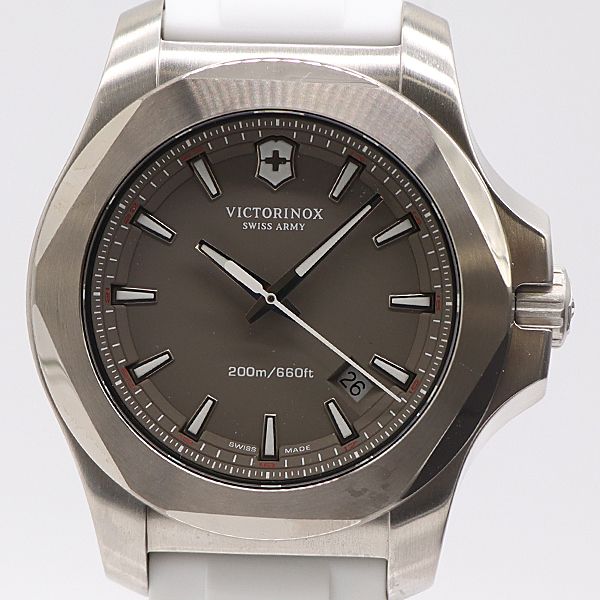 デッドストック級 稼働 ビクトリノックス 248001 QZ グレー文字盤 メンズ腕時計 4643100 10GTT KMR ABC