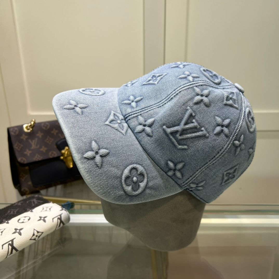 極美品LOUIS VUITTON ルイヴィトン デニムキャップ 男女 兼用 グレー 