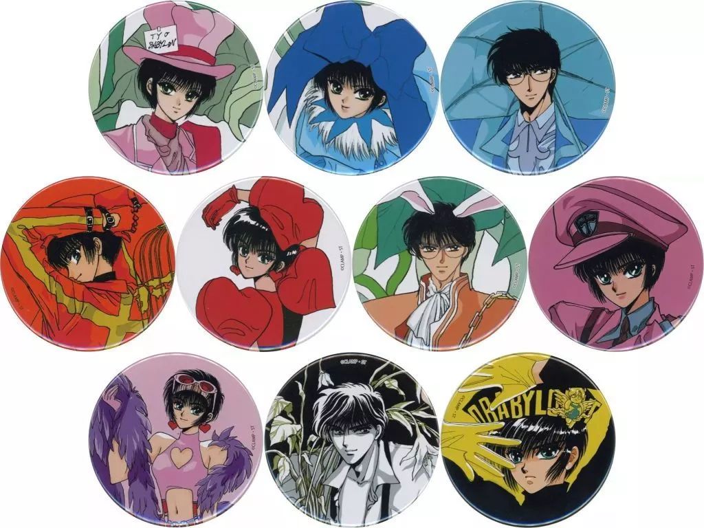 中古】バッジ・ピンズ 全10種セット 76mm缶バッジ 「くじ引き堂