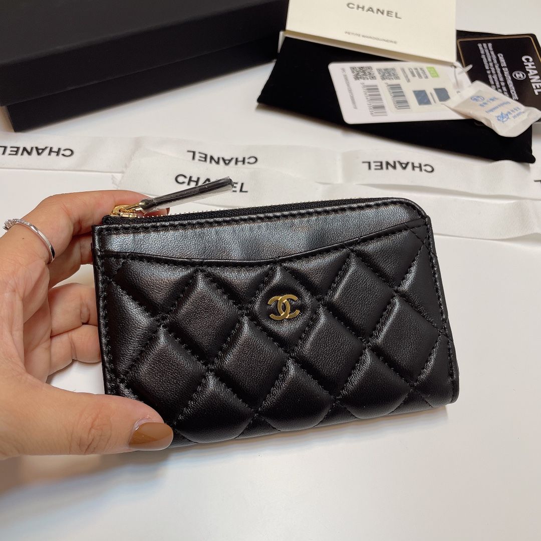 CHANEL シャネル コインケース カードケース レディース フラグメントケース マトラッセ ラムスキン ソーブラック - メルカリ