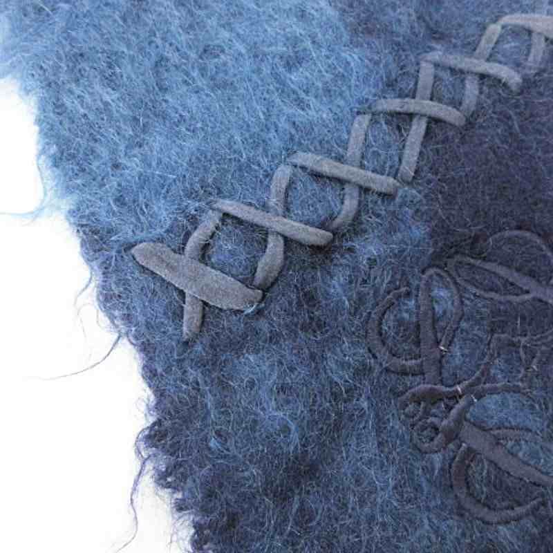 ロエベ LOEWE 美品 モヘア混 マフラー アナグラム シャギー