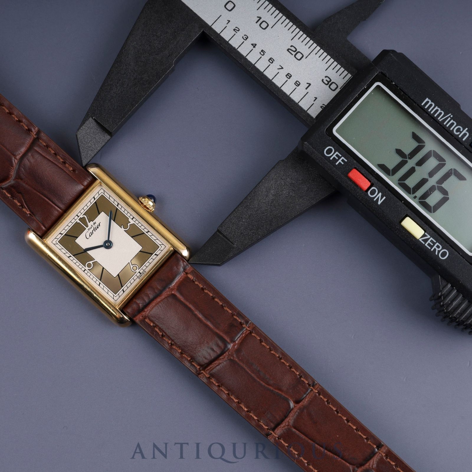 カルティエ マストタンク LM 1615 クォーツ Cal.90 SV925 革 純正D