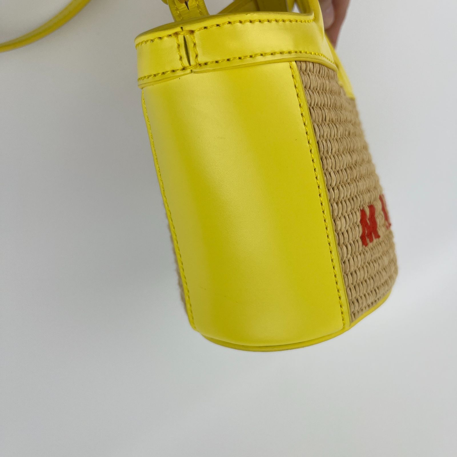 MARNI イエロー レザー ハンドバッグ MARNI - 美品 マルニ MARNI バッグ GUSSET ガゼット