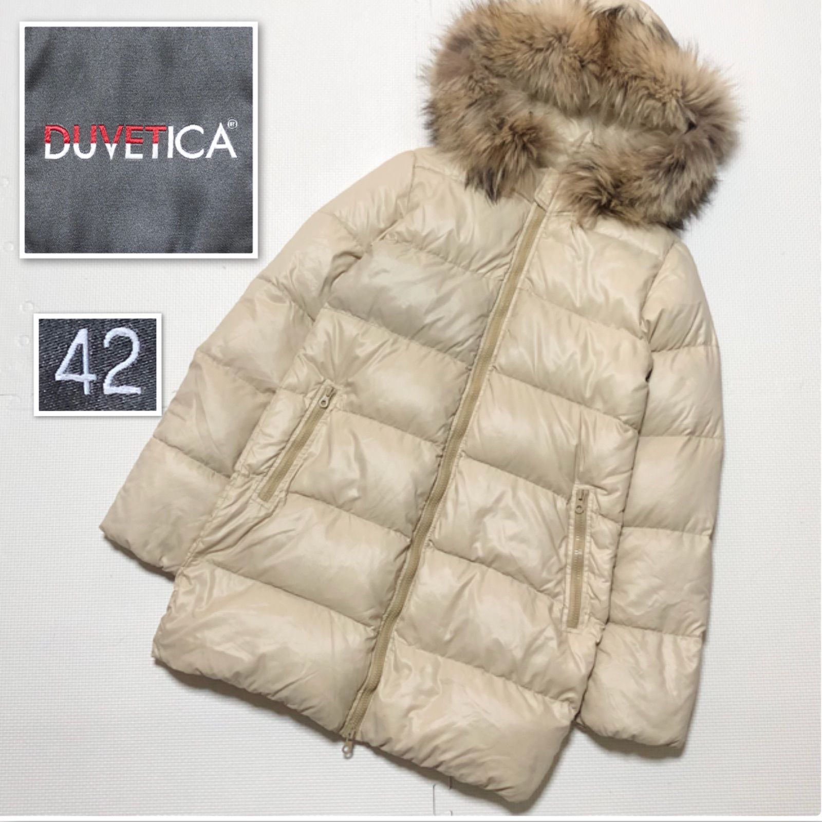 DUVETICA デュベティカ ファー ダウンジャケット ベージュ L 【公式通販】