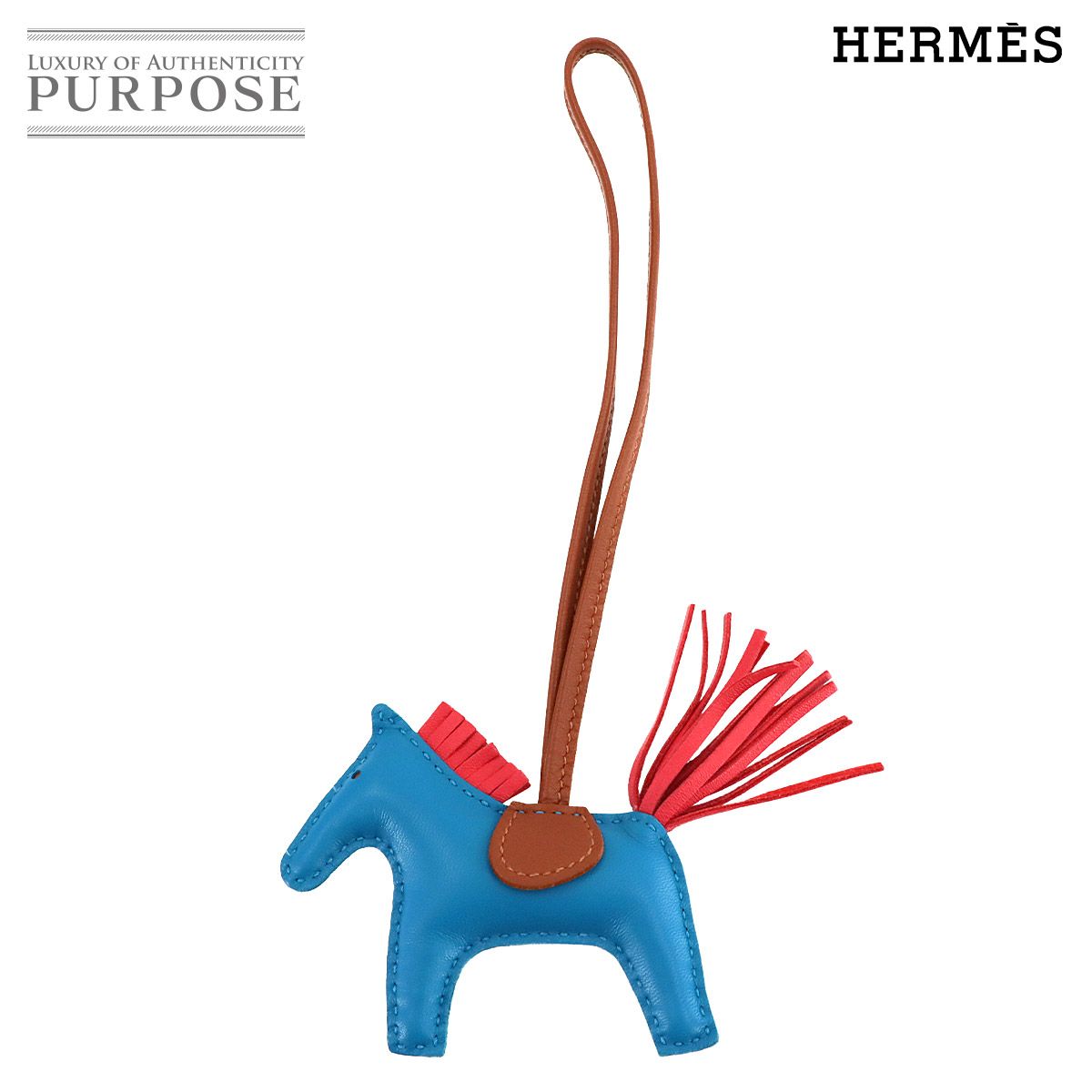 エルメス HERMES ロデオ PM バッグ チャーム アニューミロ ブルーザンジバル ローズテキサス ゴールド U刻印 90280667