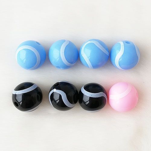 【一点限定】アクリルビーズ テニスボール 16mm ミックス 8個 beads1234