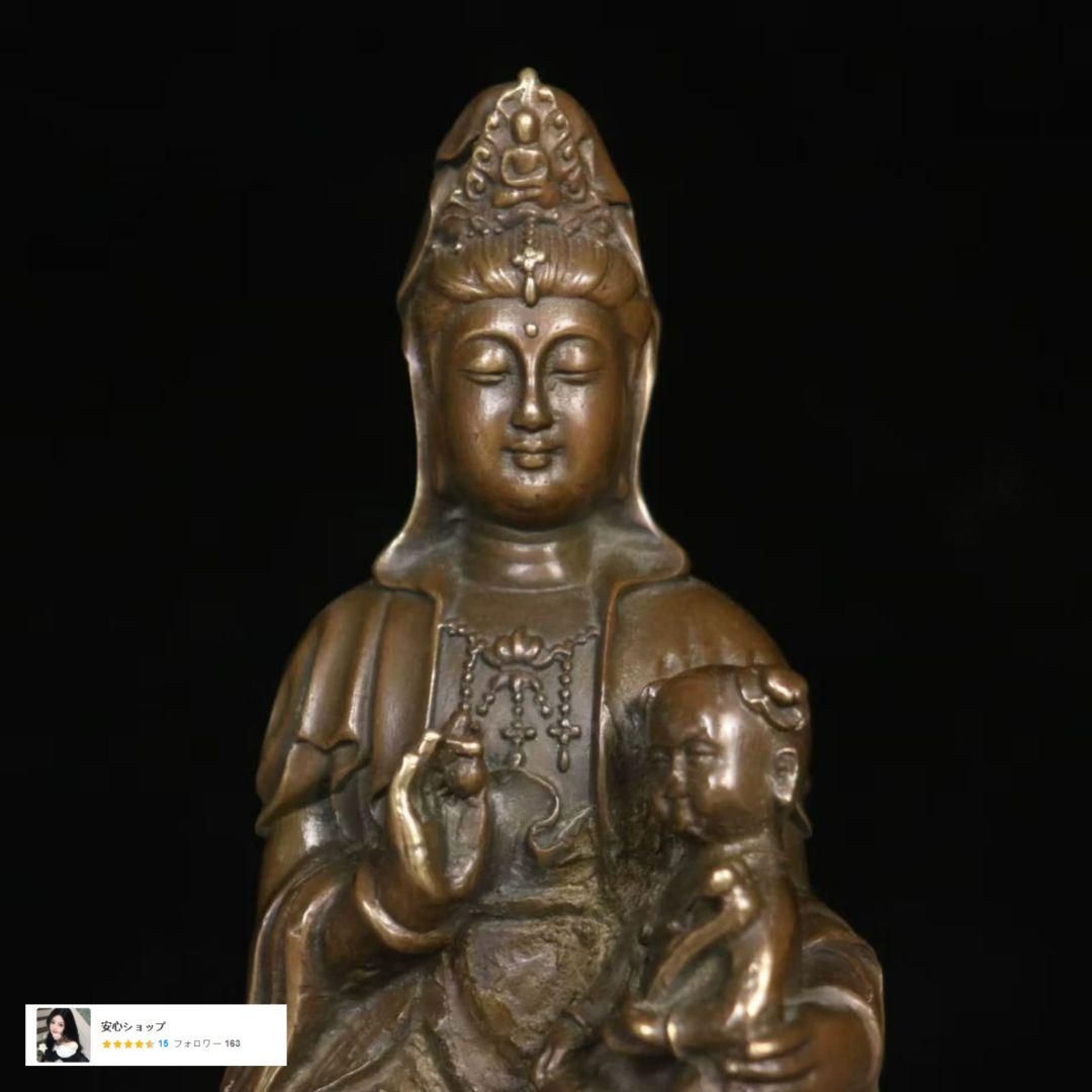 仏教美術 仏像 送子観音菩薩銅像 銅製品 工芸 品置物 - メルカリ