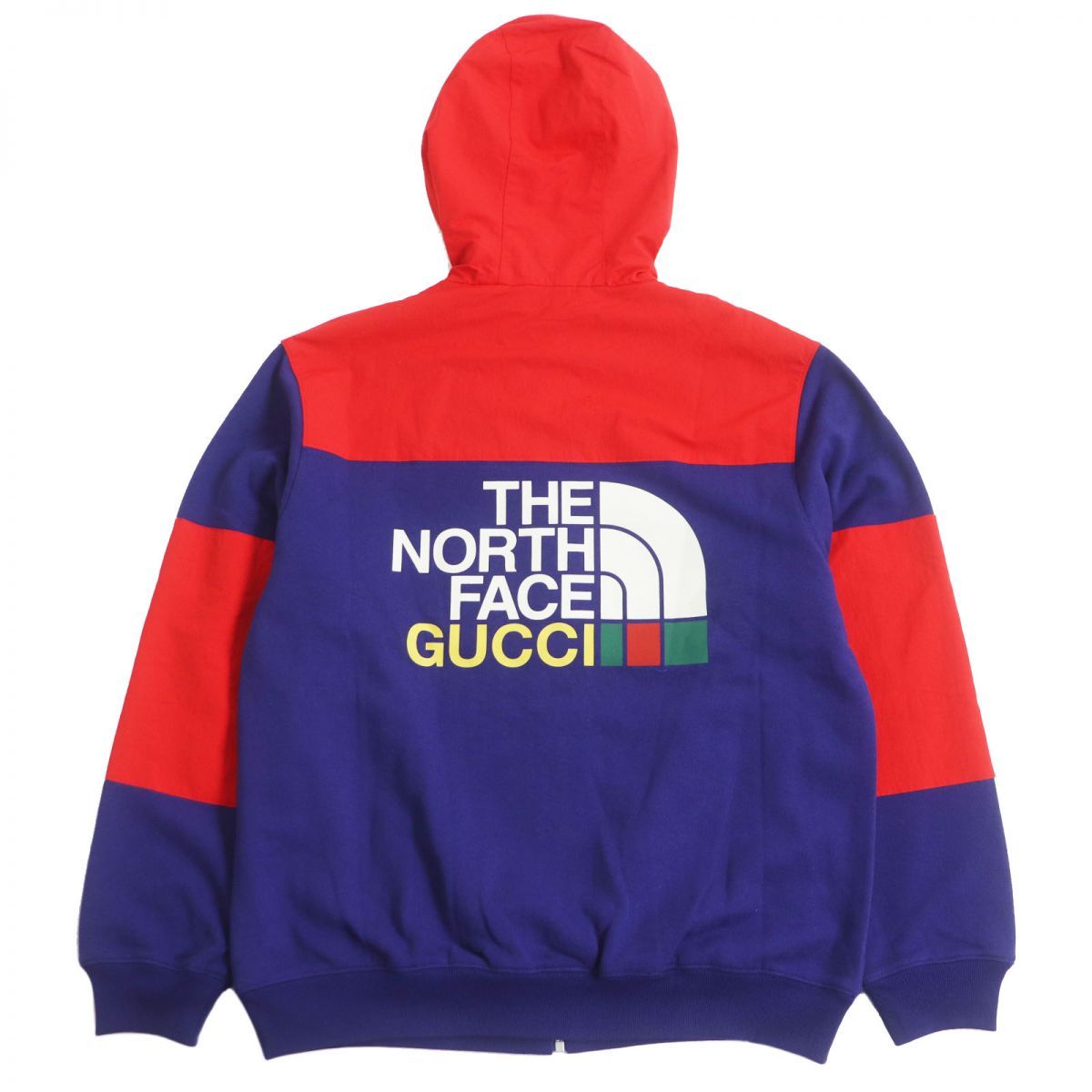 未使用品□22SS GUCCI×THE NORTH FACE グッチ ノースフェイス 671462 ナイロン切替 ジップパーカー/フーディー  ブルー/レッド S 伊製 正規 - メルカリ