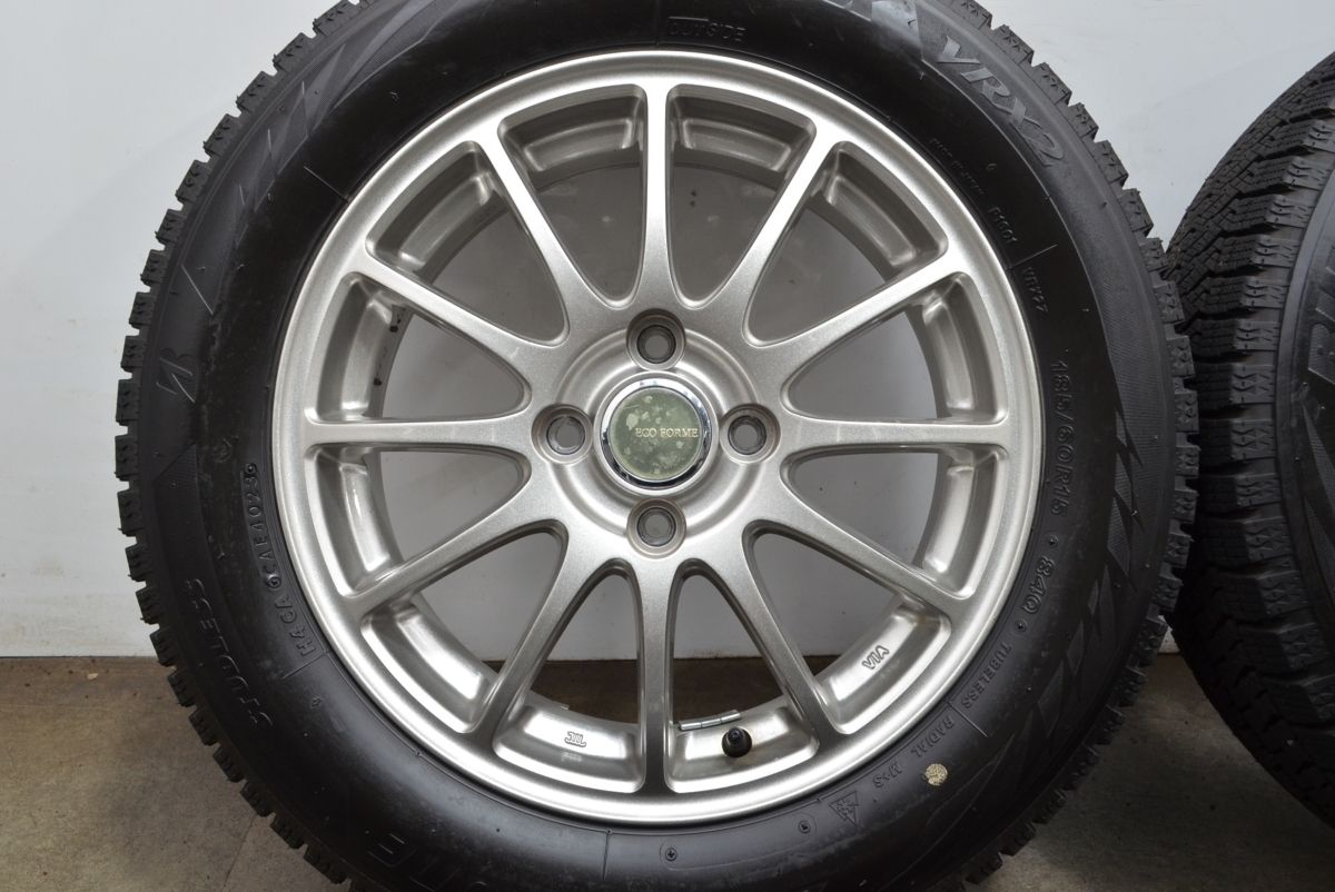 超バリ溝 製 エコフォルム 15in 5.5J 52 PCD100 ブリヂストン ブリザック VRX2 185 60R15 フィット シャトル グレイス アクア TRITUETUBI_COM