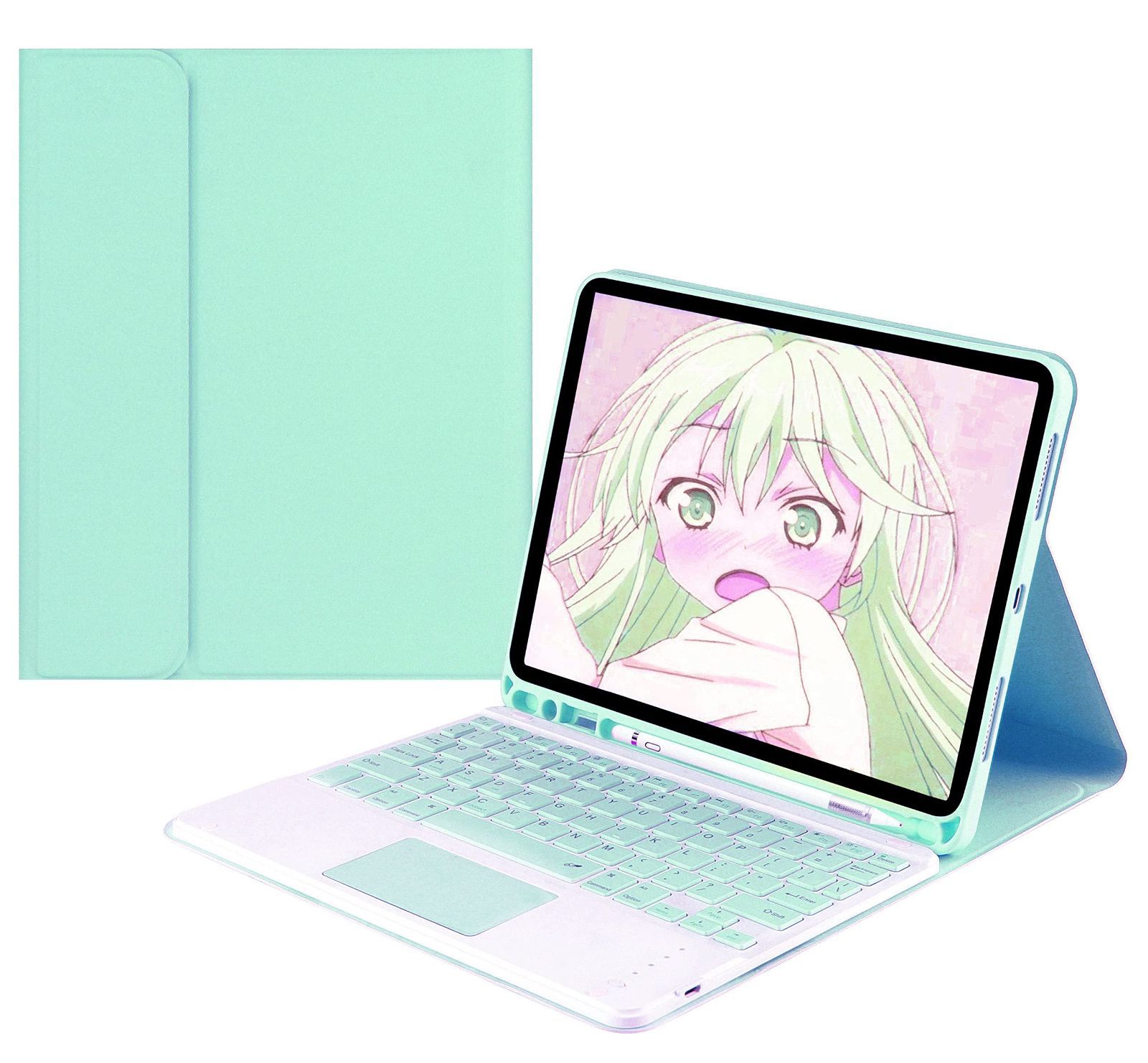新着商品 人気 適用 2025 iPad 11 A16 第11世代 キーボードケース タッチパッド搭載 2025 iPad 10 第10世代10.9インチ Bluetooth 脱着式 ペン収納 軽量 薄型 手帳型 お洒落 緑