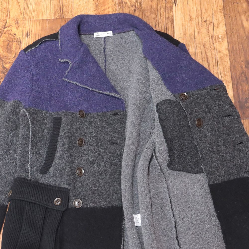 秋冬/MITSUKE KNIT/4(XL)サイズ/ニットコート 日本製 配色切替
