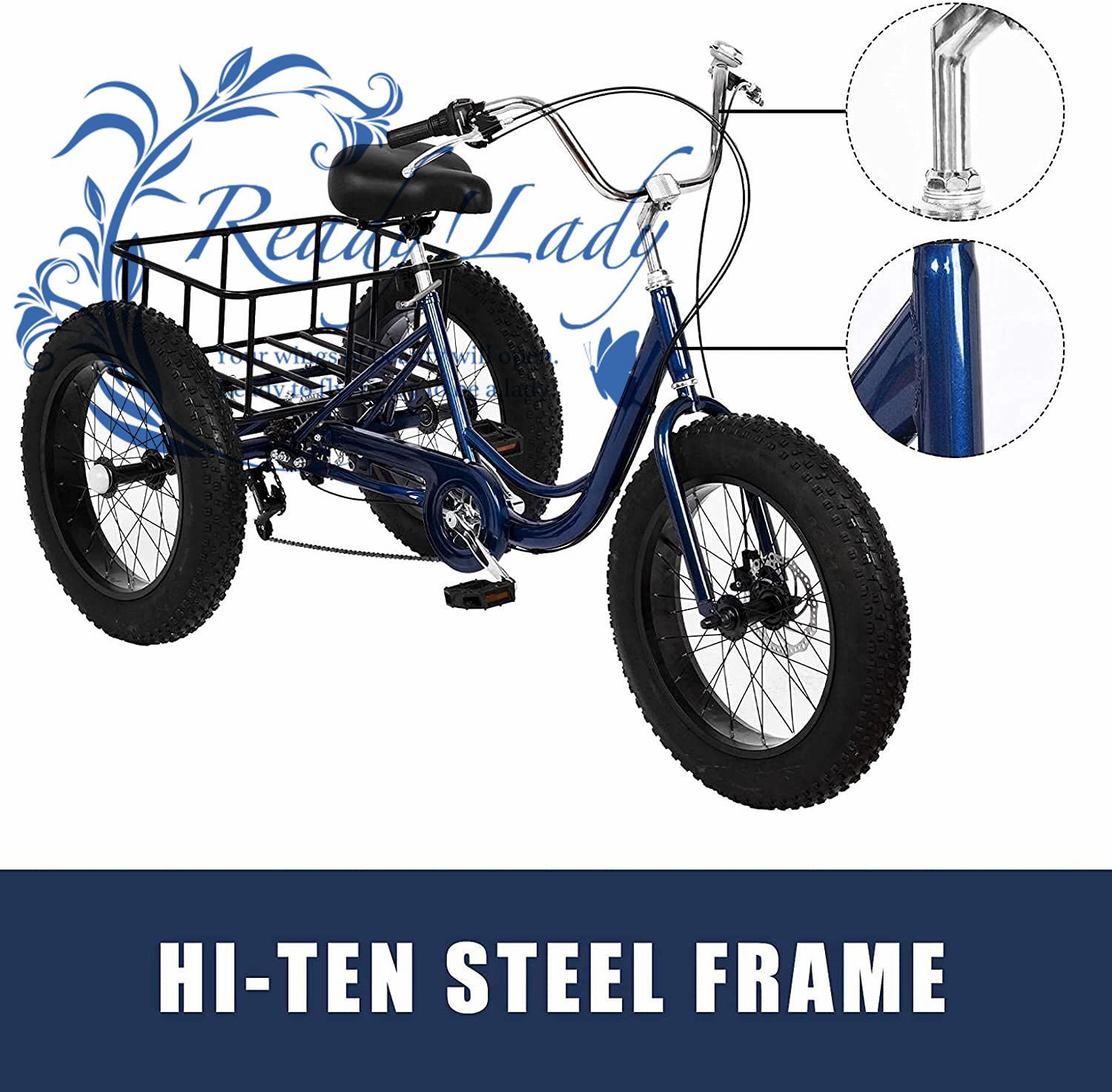 大人の三輪車の自転車 バスケット 3つの車輪クルーズトライク、1