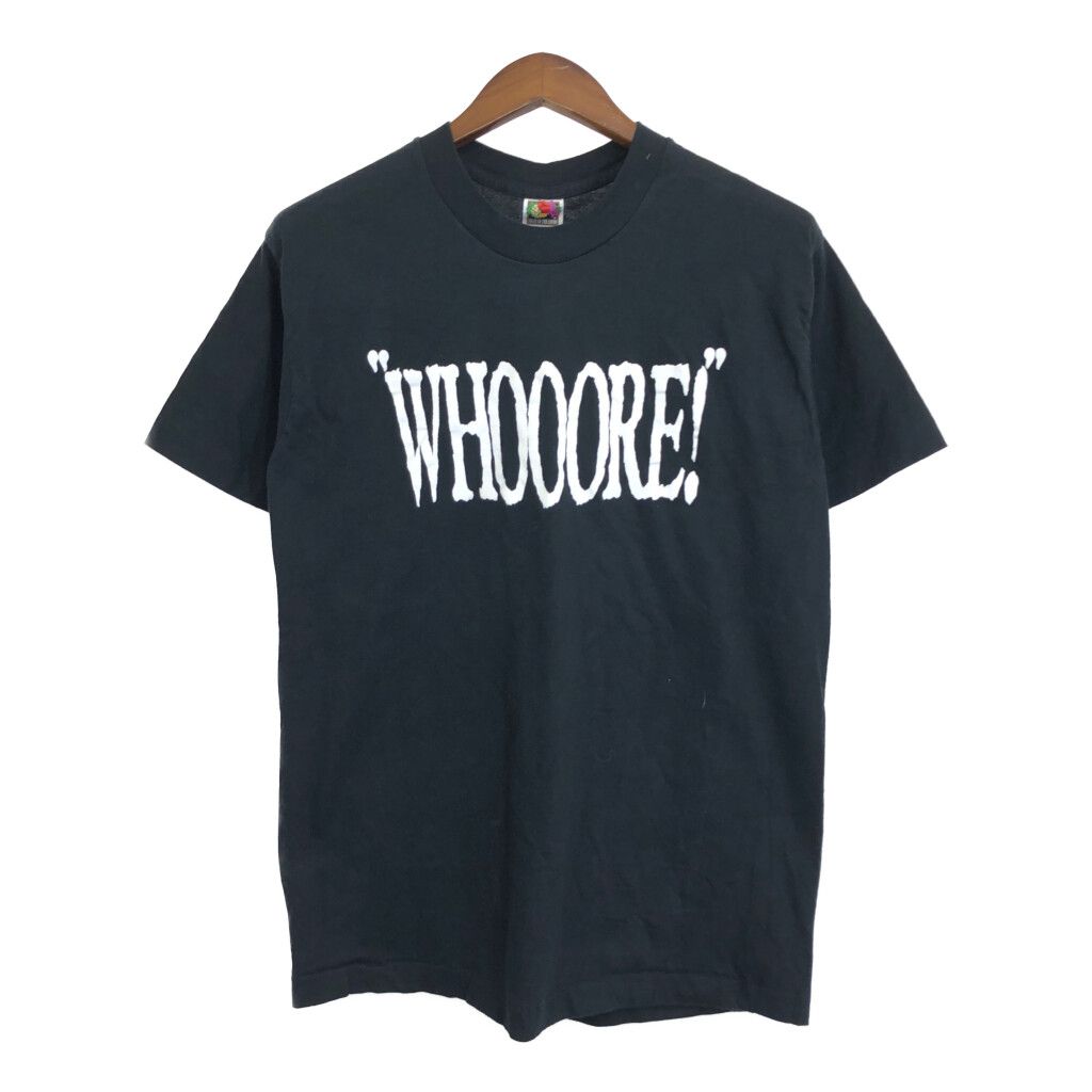 90年代 USA製 FRUIT OF THE LOOM フルーツオブザルーム スラング 半袖Ｔシャツ ブラック (メンズ L) 中古 古着 R0259
