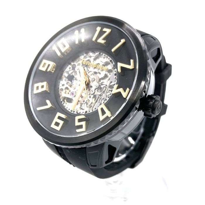 TENDENCE テンデンス 腕時計 TG491005 自動巻 スケルトン ラバー ブラック