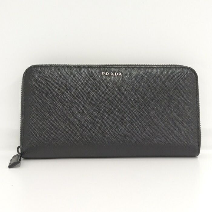 PRADA ラウンドファスナー 長財布 サフィアーノ レザー ブラック 2ML317