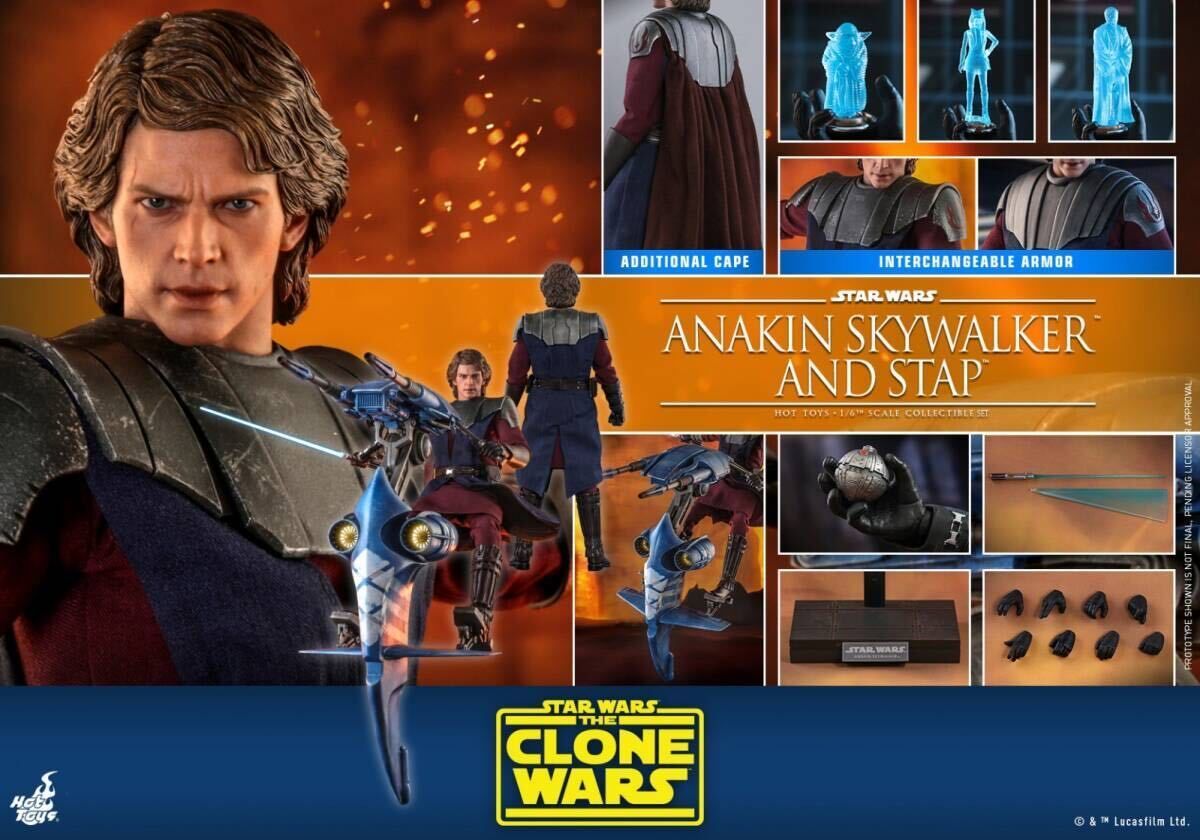 ホットトイズ 1/6 スター ウォーズ クローン ウォーズ アナキン スカイウォーカー ＆ STAP 未開封新品 TMS020 Anakin  Skywalker Hottoys - メルカリ