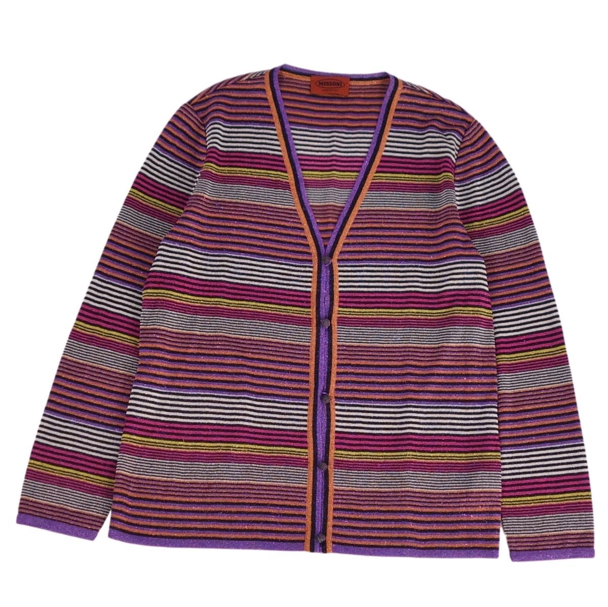 ミッソーニ MISSONI カーディガン ニット レーヨン ボーダー トッ