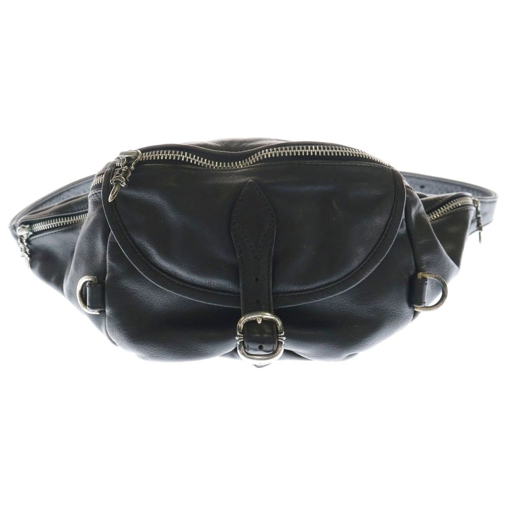 CHROME HEARTS クロムハーツ 1 SNAT PACK スナットパック ダガージップ ガンスリンガーベルト レザーウエストバッグ ブラック BCA378