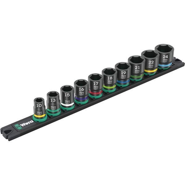 WERA ヴェラ 差込角 3|8SQ マグネットレール付 10点組 インパクトソケットセット 005451 工具 ツール DIY 作業工具 道具