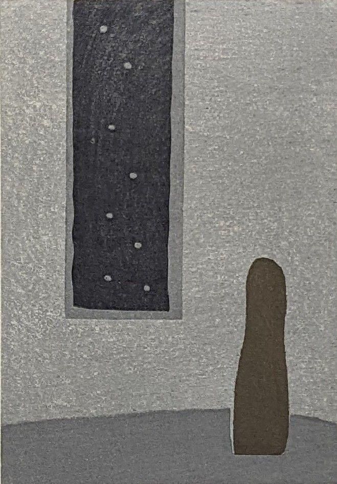 【額付】【真作】山中現「星の時」作家直筆サイン　真作版画　額装品　限定品　美術館収蔵 額付】【真作】山中現「星の時」作家直筆サイン 真作版画 額装品