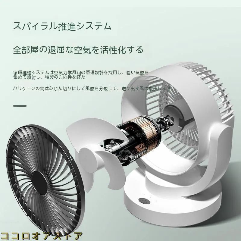 360°首振り サーキュレーター リモコン付き 扇風機 エアー