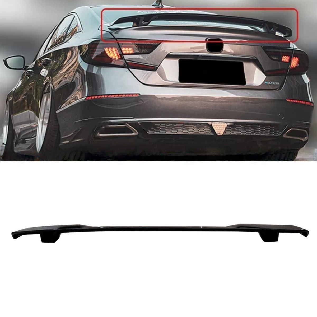 ホンダ アコード 2018-2025 10.5代 リアスポイラー リアウィング トランクスポイラー リアアンダースポイラー ABS製 艶あり黒