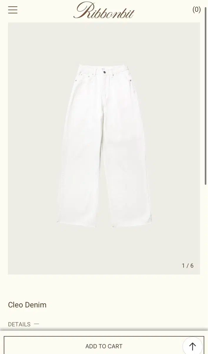 リボンライト Cleo Denim 白 デニム s