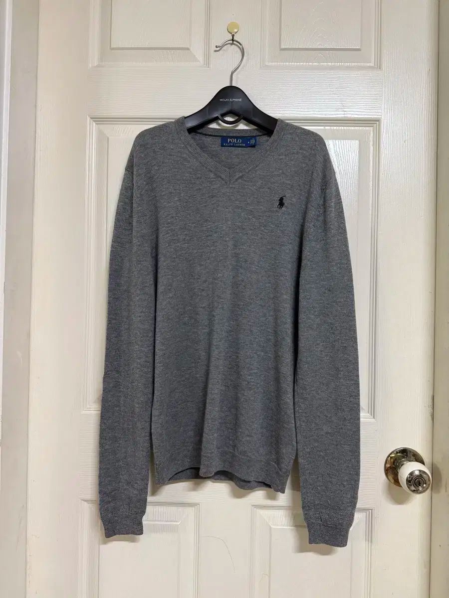 ポロ POLO Vネック ウールニット グレー M