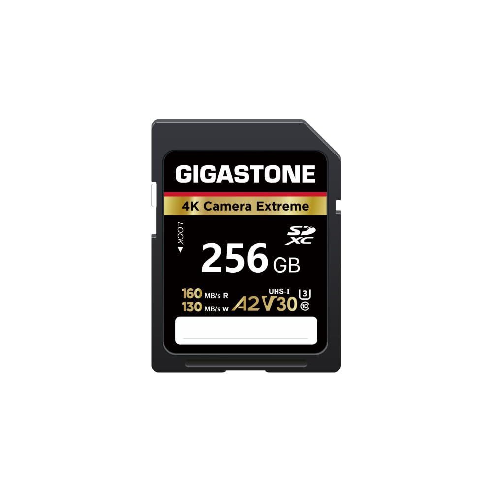 Gigastone SDカード 256GB 4K Camera Extreme UHS-I A2 V30 U3 Class 10 SDXC 最大160MB|s 高速 4K UHD ビデオ Canon Nikon Sony Pentax Kodak