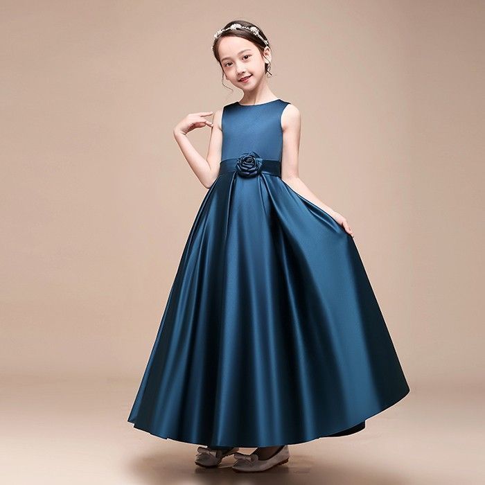 子供ドレス 発表会ドレス こどもドレス キッズドレス 韓国 ジュニアドレス 女の子 ロングドレス タフタ素材を使用したドレス 子供 結婚式 七五三 ドレス フォーマル 子供フォーマル コンクール 子どもドレス