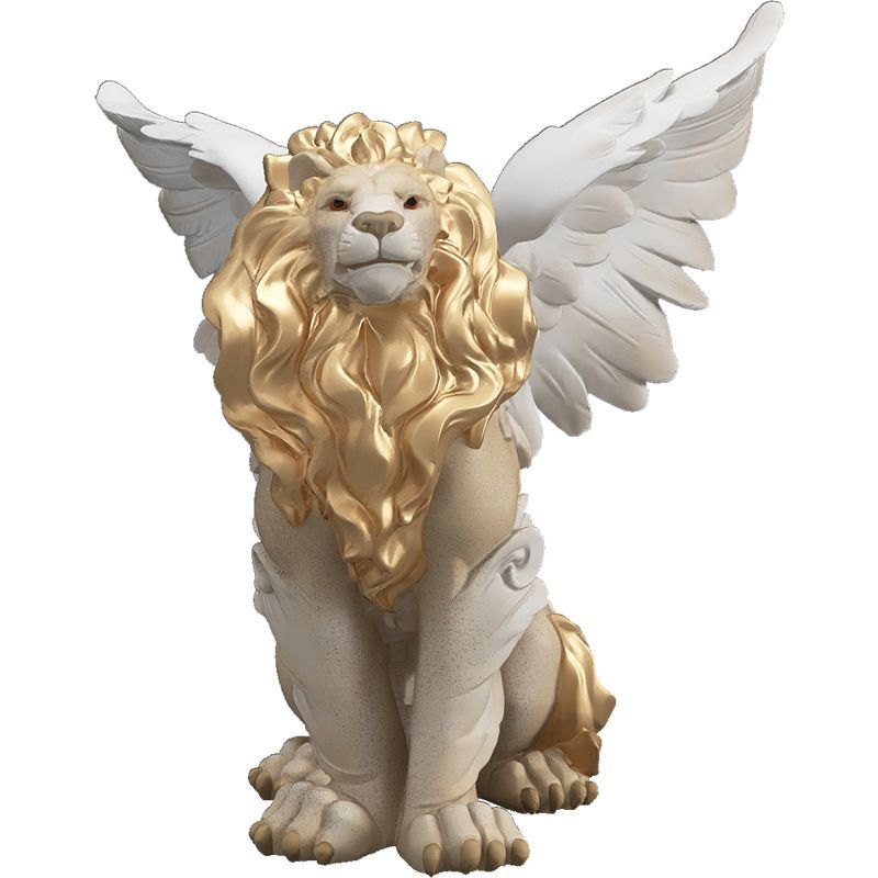 置物 オブジェ 彫刻 キメラ ライオン 北欧 リアル 屋内