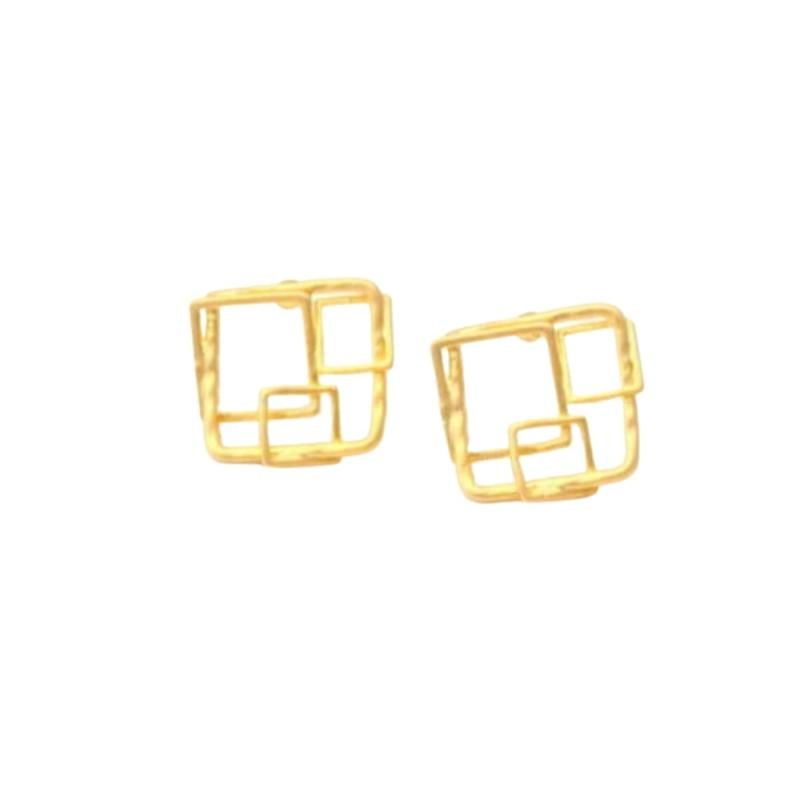 ナオットジュエリー Square Motif Pierce スタッドピアス ゴールド np010g