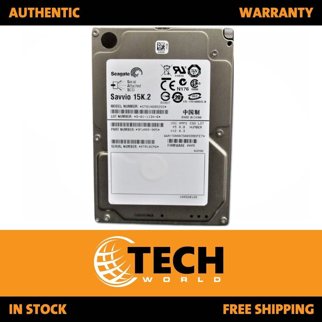 Seagate ST9146852SS 146GB 15000 RPM 6GB/S 16MB 2.5 inch SAS HDD Hard Drive
