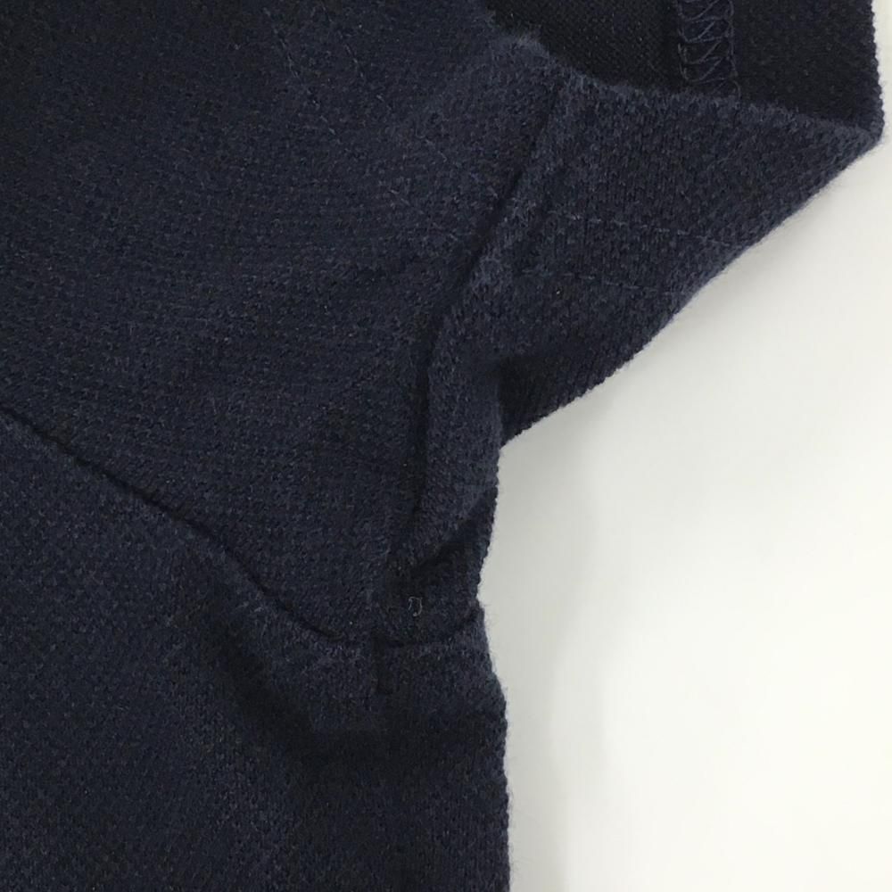 パーリーゲイツ 半袖ハイネックシャツ ネイビー フロントロゴ