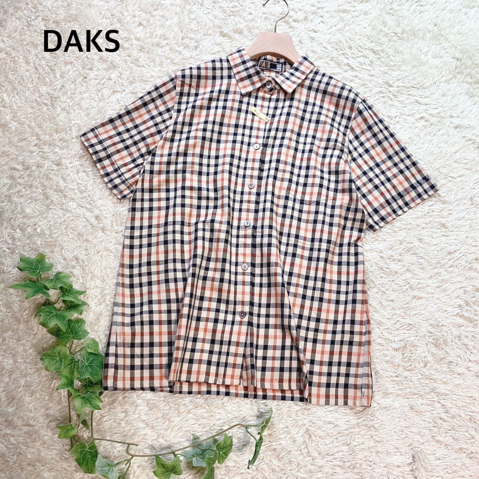 美品】DAKS ダックス ハウスチェック柄 半袖シャツ レディース