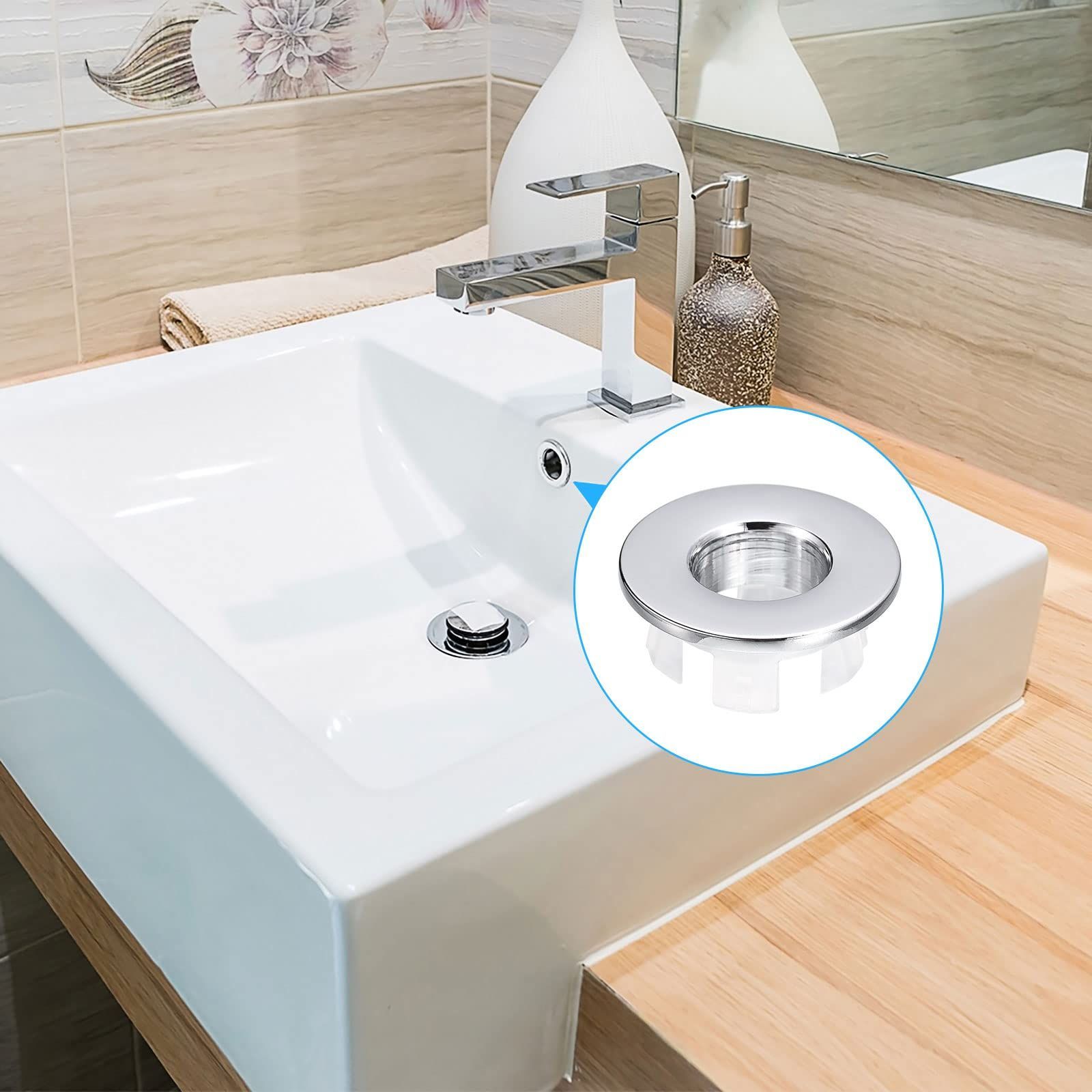 シルバー ラウンドキャップ 排水口カバー穴インサート 洗面台 キッチン バスルーム mm 25 3 シンクオーバーフローリング シンクトリムオーバーフローカバー uxcell
