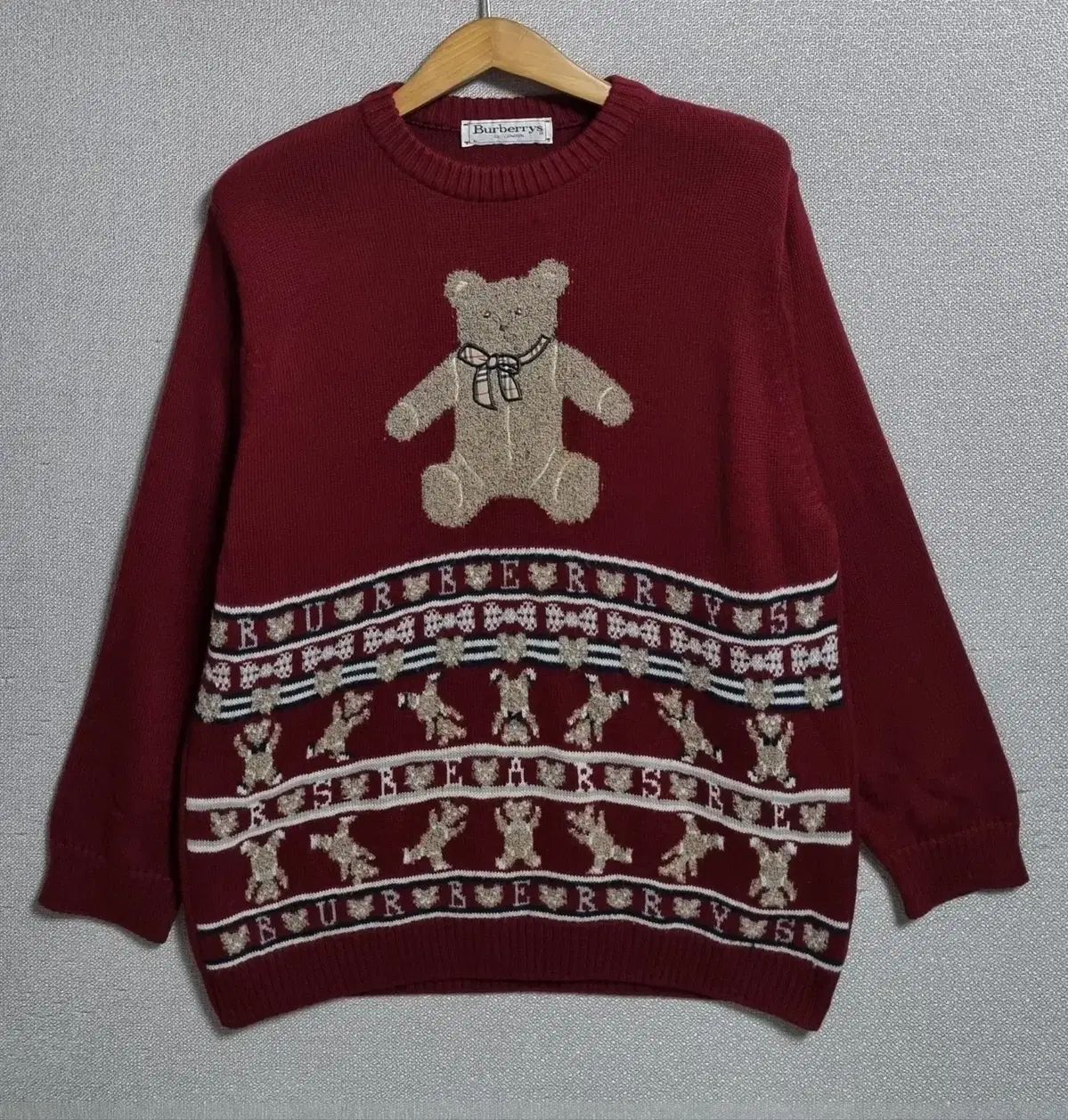 実寸 M 66 バーバリー ヴィンテージ クマ ドール ニット