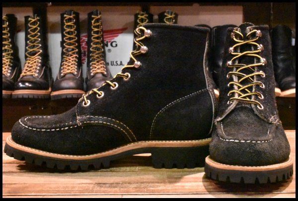 【5.5M 美品 黒タグ Cマーク】Chippewa チペワ 90268L 黒 ブラックスエード ビブラム レースアップ 編み上げ レディース ブーツ HOPESMORE【EK406】