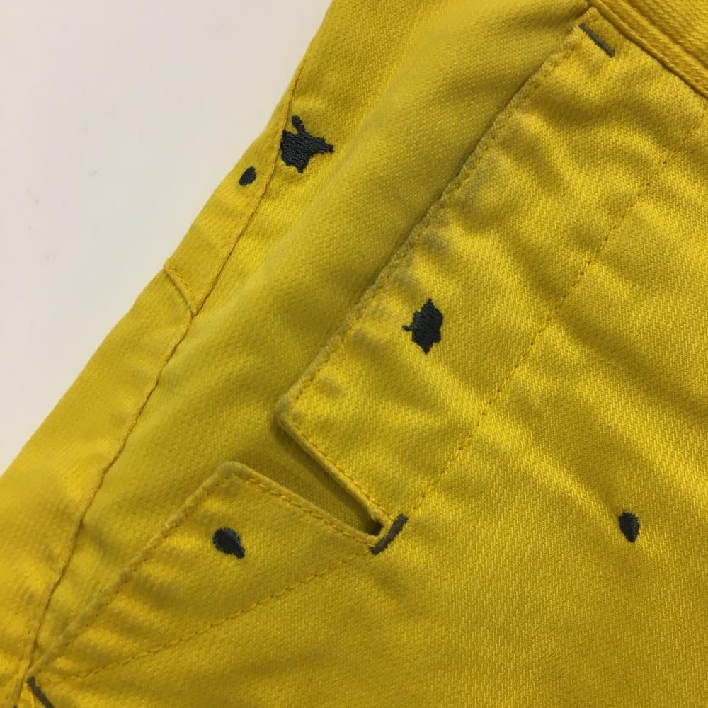 オークリー ハーフパンツ イエロー×グレー ペイント柄刺しゅう ティー