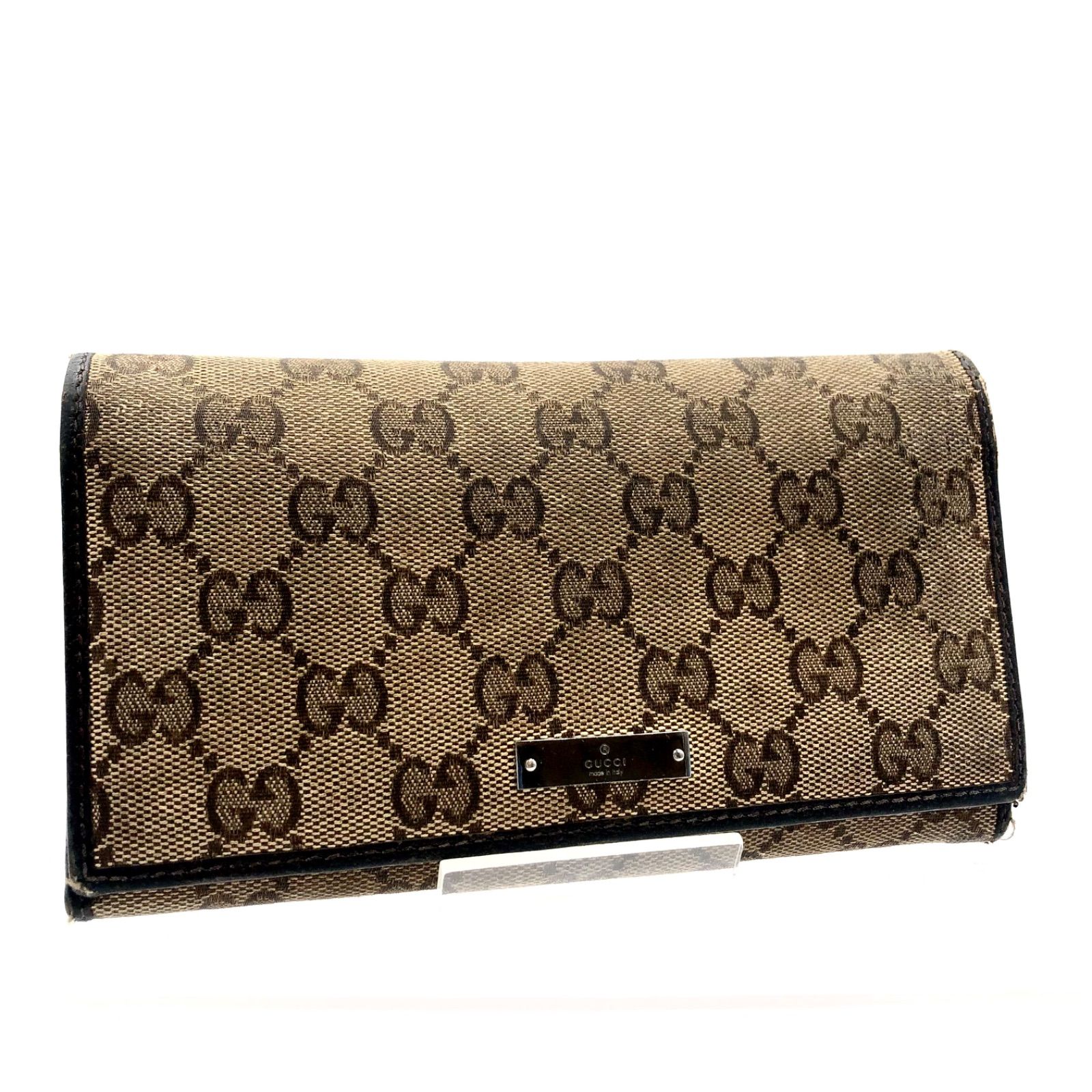 【超美品】GUCCI グッチ 長財布 キャンバス ロゴプレート GG柄 レザー 11460422.jpg