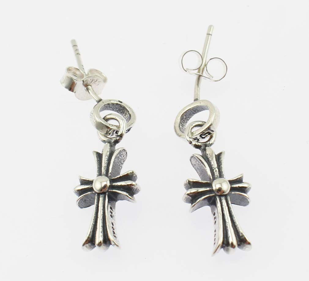 Olive-G ピアス クロス 十字架 ドロップ シルバー 銀 かっこいい