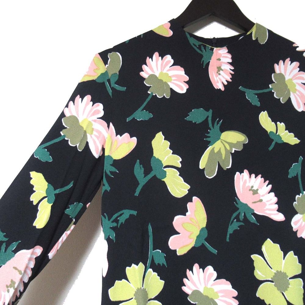 美品 MARNI マルニ フラワープリント 長袖 ロング丈 ワンピース
