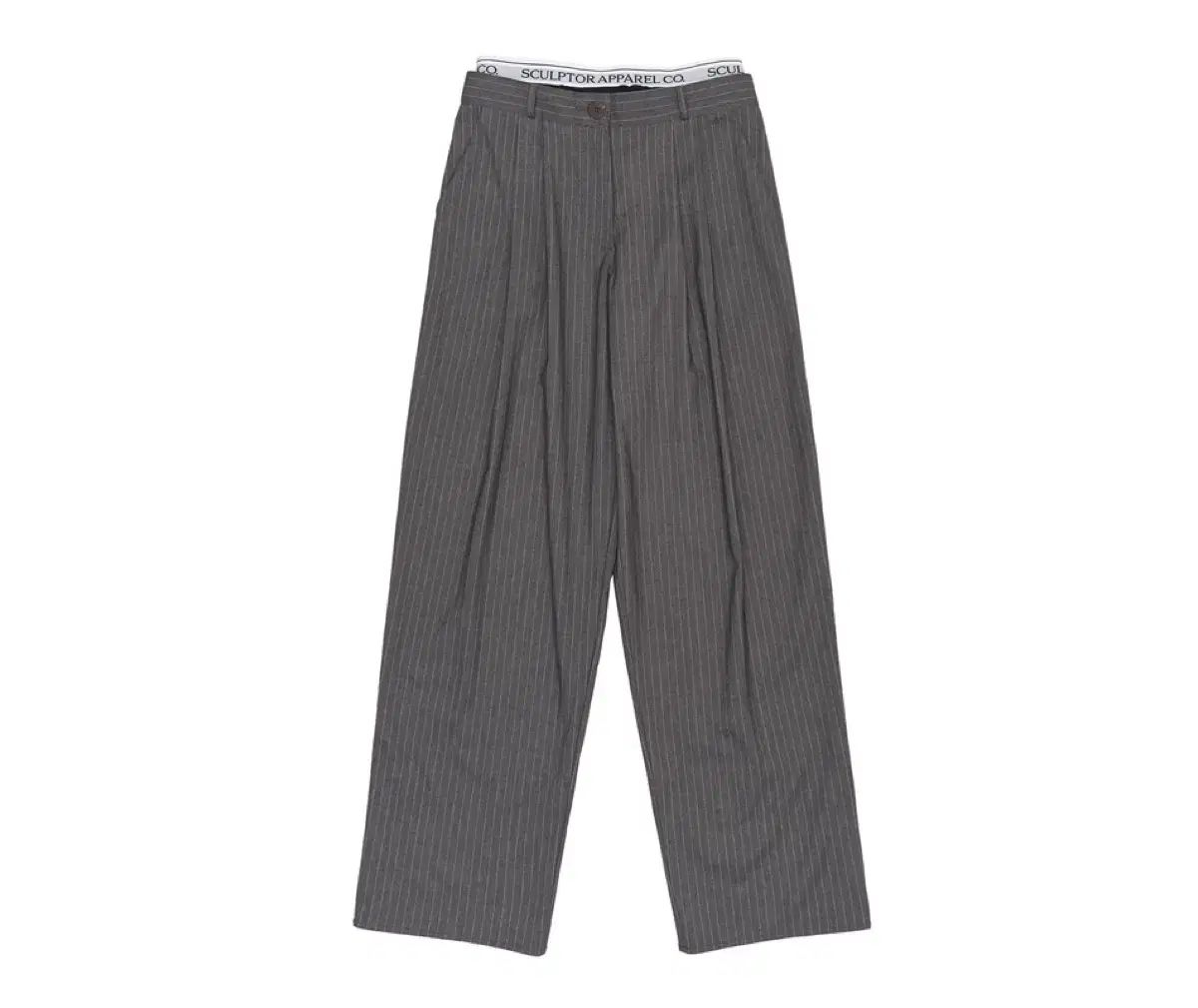 ジェニ ジョイ 着用 SCULPTOR スカルプター ローライズ ピンタック パンツ グレー ストライプ