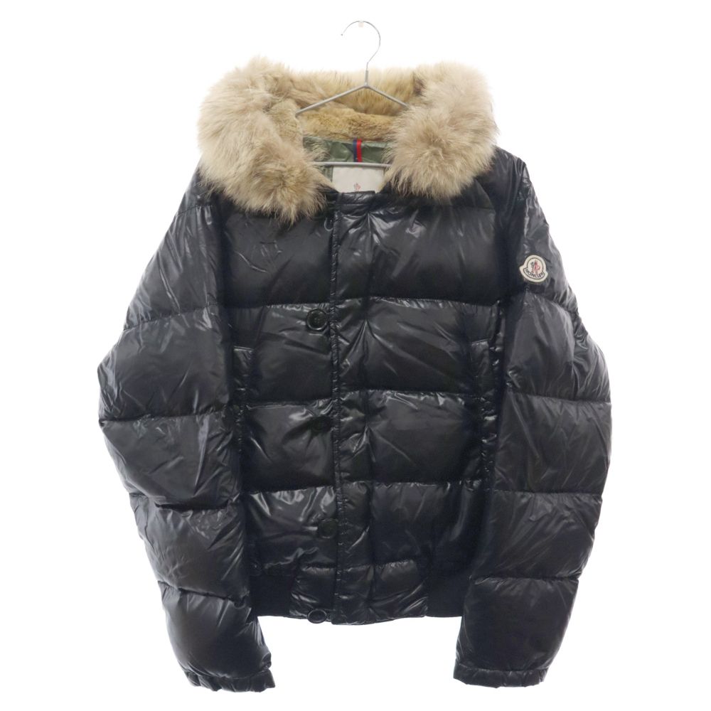 モンクレール BULGARIE ダウンジャケット 黒 ファー フード 美品 M MONCLER (モンクレール) BULGARIE ファーフードダウンジャケット