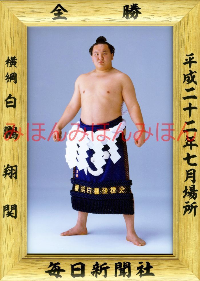 白鵬翔関　優勝ミニ額 大相撲ミニ額 大相撲優勝額　平成２２年７月場所 全勝 横綱 白鵬翔関（１５回目の優勝） ※受注生産品のため、ご注文後はいかなる理由でも返品、返金はできません