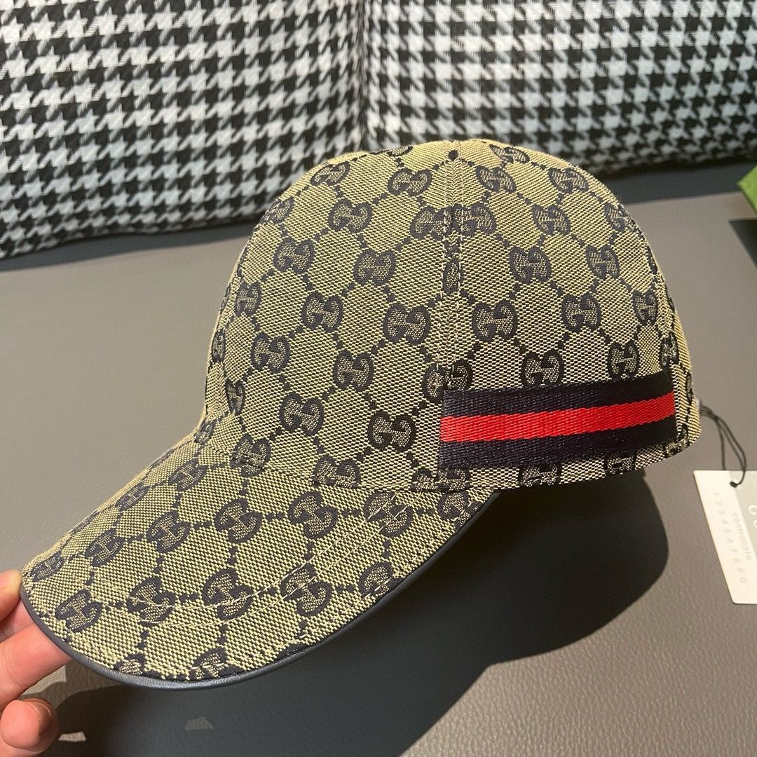 未使用 GUCCI キャンバス シェリーライン キャップ ブラック XS56 